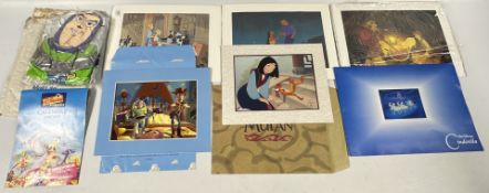 A GROUP OF DISNEY RELATED LITHOGRAPHS TO INCLUDE TOY STORY, MULAN AND CINDERELLA EXAMPLES,