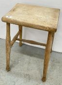 VINTAGE COUNTRY PINE FARMHOUSE STOOL, H 54CM.