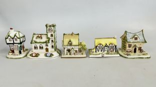 A GROUP OF 5 COALPORT COTTAGES TO INCLUDE ELIZABETHAN, THE CROOKED & THE MASTERS HOUSE EXAMPLES.