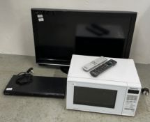 PANASONIC MICROWAVE, PANASONIC 32 INCH LCD TV MODEL: TX-L32G10B & A SONY DVD PLAYER - SOLD AS SEEN.