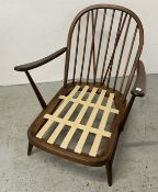 AN ERCOL WINDSOR EASY CHAIR (FRAME ONLY).