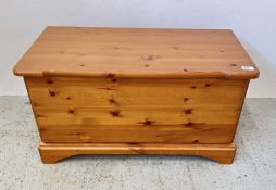 HONEY PINE BLANKET BOX, WIDTH 80CM.