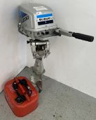 SUZUKI DT8 8 BHP 2 STROKE OUTBOARD, (0801320884), ALONG WITH A 12 LITRE PETROL TANK.