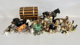 A SMALL GROUP OF DECORATIVE HORSE CERAMIC ORNAMENTS TO INCLUDE EXAMPLES BY COOPERCRAFT AND BESWICK