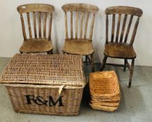 A LARGE FORTNUM & MASON WICKER HAMPER,