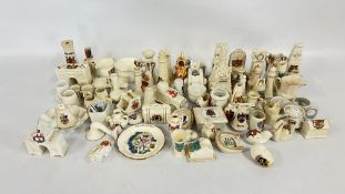 2 X BOXES CONTAINING AN EXTENSIVE COLLECTION OF VARIOUS CRESTED WARES.