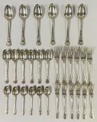 A CANTEEN OF VICTORIAN SILVER CUTLERY BY GEORGE ANGEL LONDON,