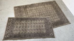 2 X MASTERCRAFT NOBLE ART TRADITIONAL PATTERN CARPETS 135CM X 200CM AND 80CM X 160CM.