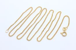 AN 18CT GOLD FINE LINK NECKLACE, L 52CM.