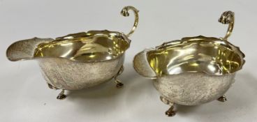 A PAIR OF SILVER SAUCE BOATS, BIRMINGHAM ASSAY.