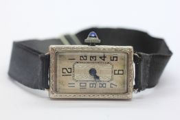 A VINTAGE 14CT WHITE GOLD CASED LADIES WRIST WATCH WITH SENOROK WATCH Co.