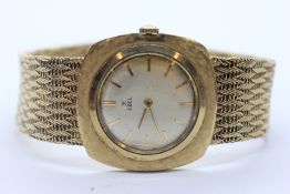 A VINTAGE EBEL LADIES 14CT GOLD CASED WRIST WATCH,