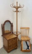 A DUCAL HONEY PINE 3 DRAWER BEDSIDE CHEST,