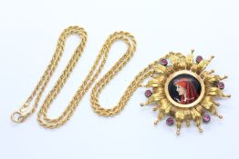 AN 18CT YELLOW GOLD ROPE LINK NECKLACE, LENGTH 60CM,
