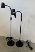 TWO SERIOUS READERS FLOOR STANDING ANGLE POISE READING LAMPS - SOLD AS SEEN.