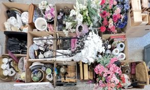 17 X BOXES OF ASSORTED HOUSEHOLD SUNDRIES TO INCLUDE FAUX FLOWERS,