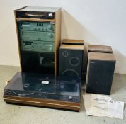 VINTAGE AMSTRAD TS-33 MKII HI-FI TOWER SYSTEM WITH ASSOCIATED AMSTRAD SPEAKERS PLUS A VINTAGE SHARP