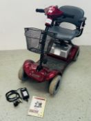 KYMCO MOBILITY SCOOTER WITH KEY AND CHARGER AND OPERATING MANUAL - SOLD AS SEEN.