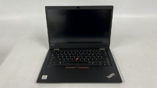LENOVO THINKPAD L13 LAPTOP COMPUTER CORE i5 S/N - R9-13RNXA, CASE AF WITH CHARGER - SOLD AS SEEN.