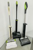 3 X VARIOUS G TECH AIR RAM CORDLESS UPRIGHT VACUUM CLEANERS TO INCLUDE MK2,