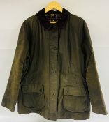 A LADIES BARBOUR WAX JACKET SIZE 20