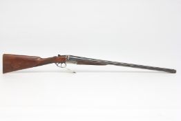 SCOTT 12 GAUGE SIDE BY SIDE SHOTGUN, BOXLOCK, 28 INCH FIXED CHOKE EJECTOR BARRELS,