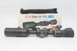 A BOXED ATN X SIGHT 4K PRO 3-14 X SMART HD DAY / NIGHT RIFLE SCOPE WITH ACCESSORIES