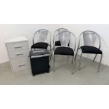 METAL 3 DRAWER FILING CABINET ALONG WITH