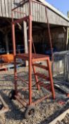 A SET OF 4 TREAD WHEELED PLATFORM STEPS