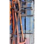 8 ASSORTED CLAMPS INCLUDING G CLAMPS, SA