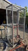 TWO STEEL BOTTLE GAS CAGES AND TWO BOTTL