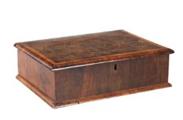 A WILLIAM AND MARY LABURNUM OYSTER VENEERED LACE BOX