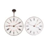 TWO DOUBLE BARREL INDEPENDENT SECONDS POCKET WATCH MOVEMENTS