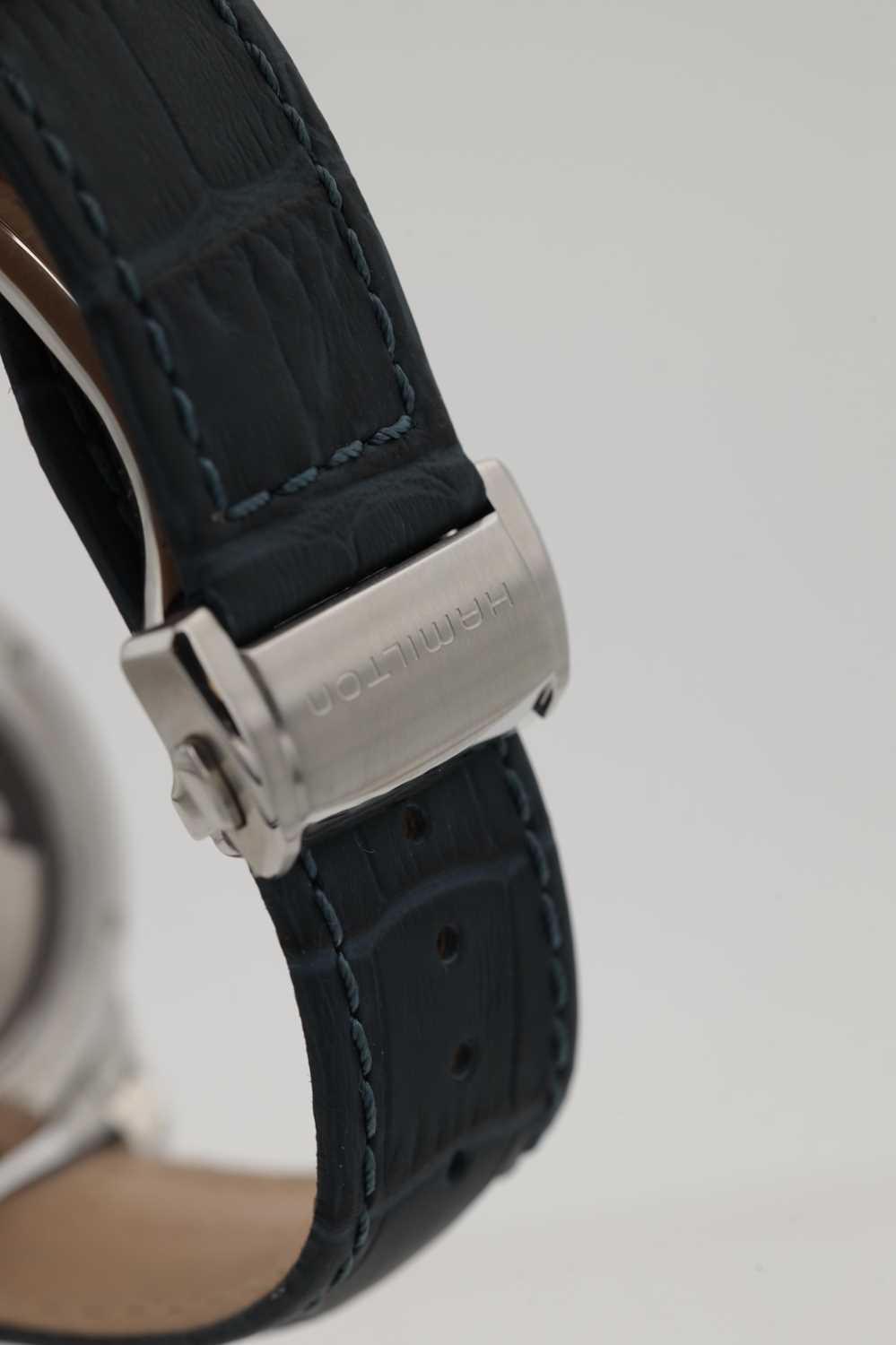 A GENTLEMAN'S STAINLESS STEEL HAMILTON JAZZMASTER CHRONOGRAPH AUTOMATIC WRIST WATCH - Image 7 of 12