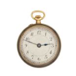 A LE-COULTRE 14CT GOLD GUILLOCHE ENAMEL AND DIAMOND FOB WATCH