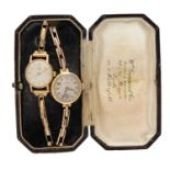 TWO LADIES 9CT GOLD WRIST WATCHES