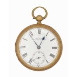 A RARE REID & SONS NEWCASTLE-UPON-TYNE GILT METAL LOAN POCKET WATCH