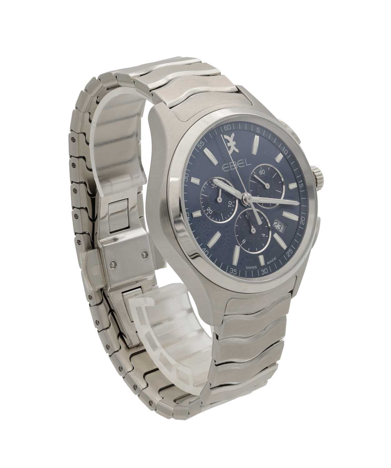 A GENTLEMAN'S STAINLESS STEEL EBEL WAVE CHRONOGRAPH WRIST WATCH - Image 2 of 11