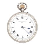 JOHN LILLEY & SON, LONDON. A SILVER KEYLESS WIND OPEN FACE MILITARY ISSUE POCKET WATCH