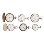 A COLLECTION OF SIX POCKET WATCHES