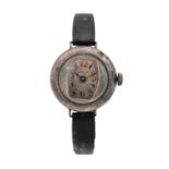 A 1930'S PRINCESS SILVER CASED WRIST WATCH