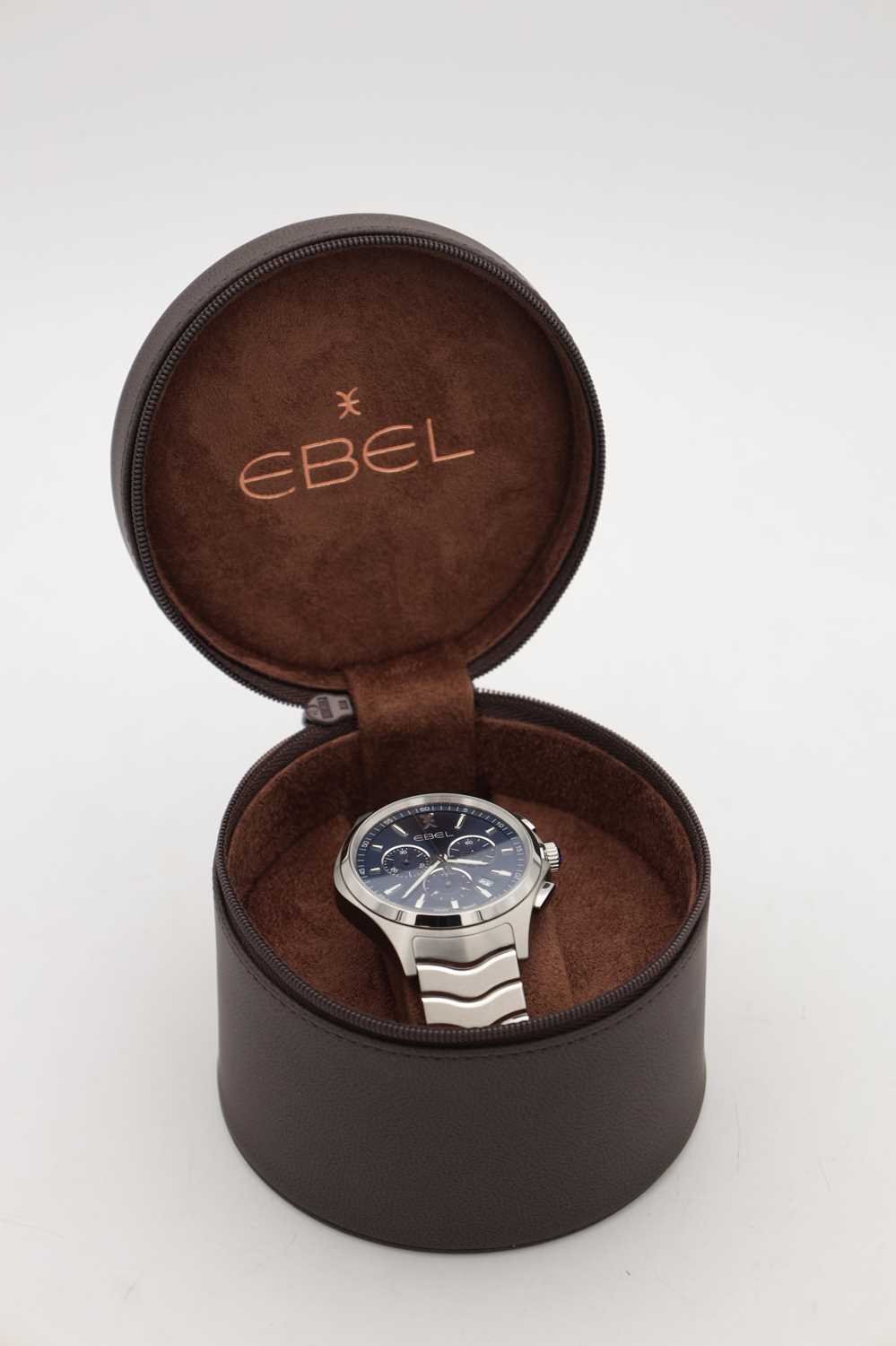 A GENTLEMAN'S STAINLESS STEEL EBEL WAVE CHRONOGRAPH WRIST WATCH - Image 6 of 11