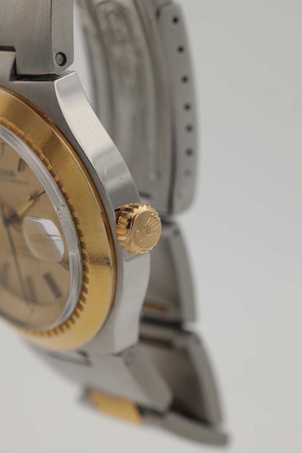 A GENTLEMAN'S STEEL AND GOLD PLATED TUDOR PRINCE OYSTERDATE WRIST WATCH - Image 9 of 9
