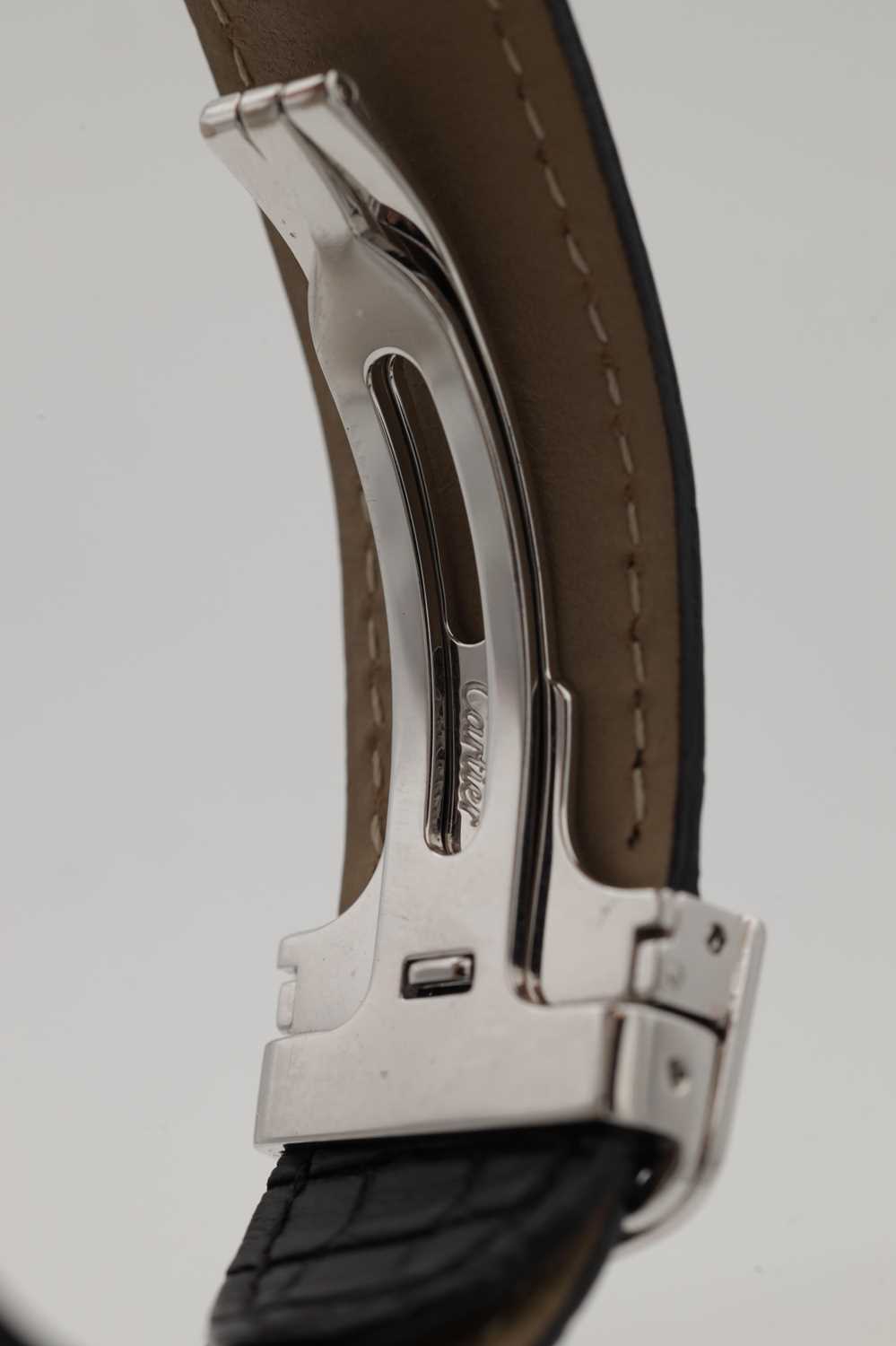 A GENTLEMAN'S LARGE MODEL 18CT WHITE GOLD AND DIAMOND CARTIER TANK AMERICAINE CHRONOGRAPH WRIST WATC - Image 6 of 11