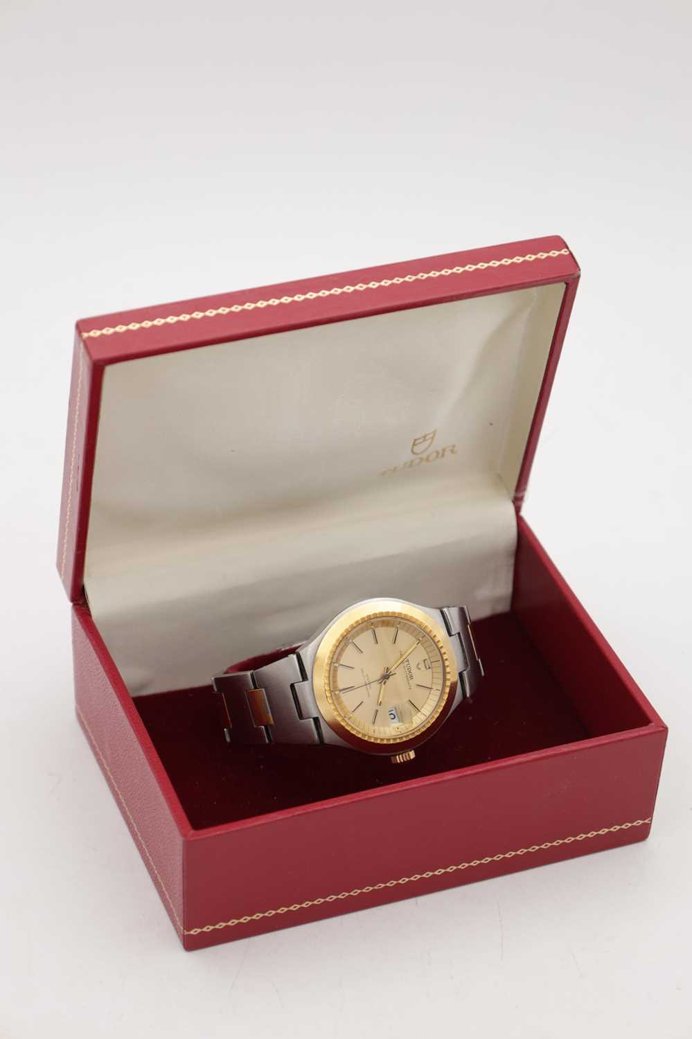 A GENTLEMAN'S STEEL AND GOLD PLATED TUDOR PRINCE OYSTERDATE WRIST WATCH - Image 5 of 9