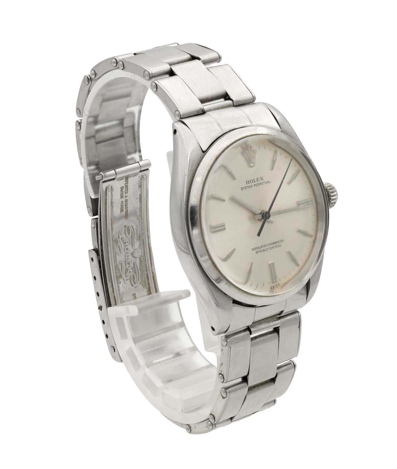 A VINTAGE ROLEX STAINLESS STEEL OYSTER PERPETUAL WRIST WATCH - Image 2 of 8