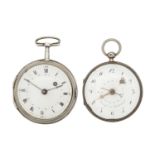 TWO LATE 18TH CENTURY FRENCH SILVER CASED VERGE POCKET WATCHES