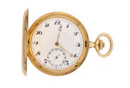 AN 18CT GOLD IWC HUNTER POCKET WATCH