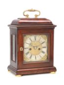 JONATHAN LOWNDES, LONDON. A WILLIAM AND MARY FRUITWOOD VENEERED STRIKING VERGE BRACKET CLOCK WITH PU
