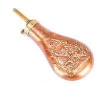 AN AMERICAN COPPER POWDER FLASK